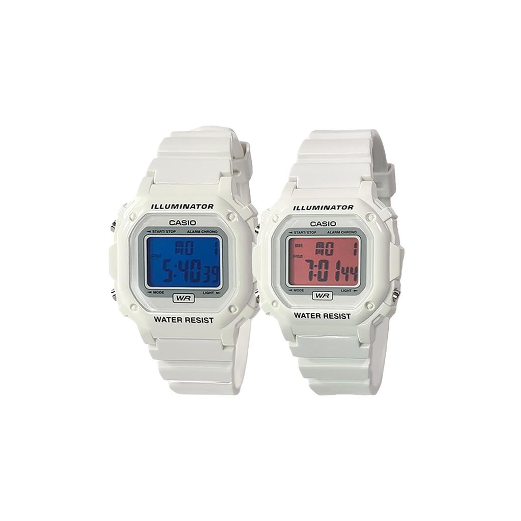 Casio Коллекция Custom Электронный механизм Ремешок из смолы Часы Мужские Часы Белый циферблат F108WHC-7B(Часы1100--)