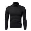 Men Fall Winter Top High Collar Neck Protection Solid Color Slim Fit Thick Warm Soft Pullover Long Sleeve Men Bottoming Top