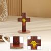 Деревянный крест на подставке, небольшой крест с подставкой, 8 см, католический настольный Иисус, подставка для креста.