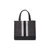Coach Dempsey 22 Monogram Stripe Logo Decor Fabric With Leather Tote Bag Women tote Black CQ878-SVRT6