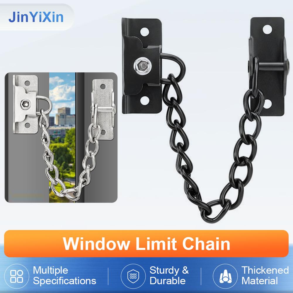 Black Latch Safety Chain Window Child Safety Lock Limiter Casement Window Limiter Chain Outside Opening Window Protective