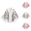 Ladies' Fashion Ink Printing Wedding Cheongsam, Baita Cloak Coat With Velvet Pan Button Shawl For Women