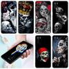 Skull Skeleton Flowers Phone Case For Xiaomi Redmi Note 7 8 9 10 Lite 11 11E 11T 12 Pro 11S 4G 10T 5G 8T 9S 10S TPU Black Cover