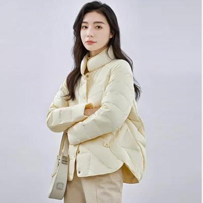 Легкий женский короткий пуховик женский зимний пуховик белый утиный пух