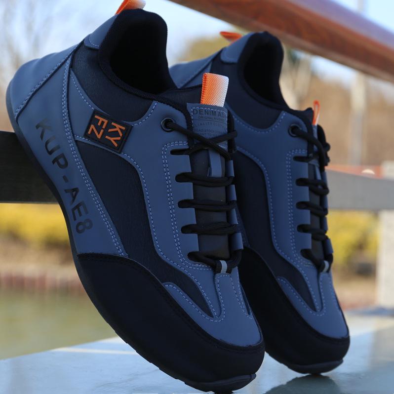 Бренд 2025 Мужские водонепроницаемые кожаные кроссовки - Универсальная повседневная обувь для путешествий на весну и осень