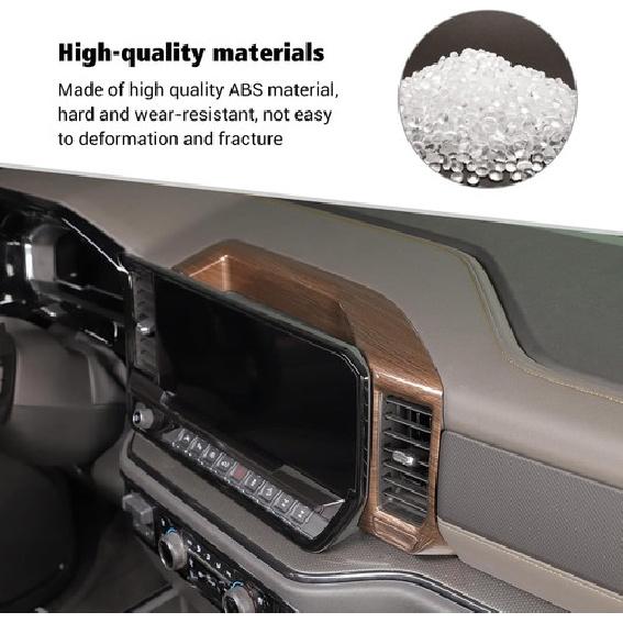 Wood Grain Center Dash Navigation Panel Cover Trim For Chevy Silverado -