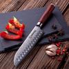 7-дюймовый нож Santoku из дамасской стали VG10, японский кухонный нож, кухонные принадлежности, деревянная ручка Pakka