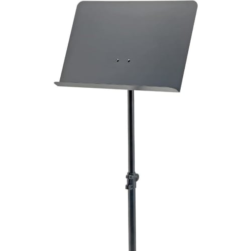 Alloy Music Stand with Adjustable Height, Portable Folding Design, and Sheet Music Holder for Musicians and Performers - Black