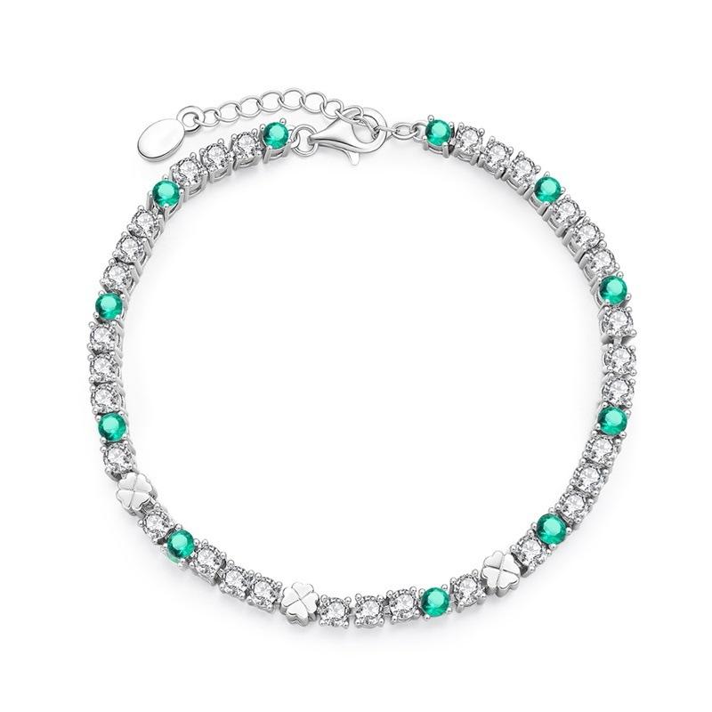 DIY Clover Bow Cat Paw Zircon Charm Bracelet Accessories For Women Jewelry Making Beads
