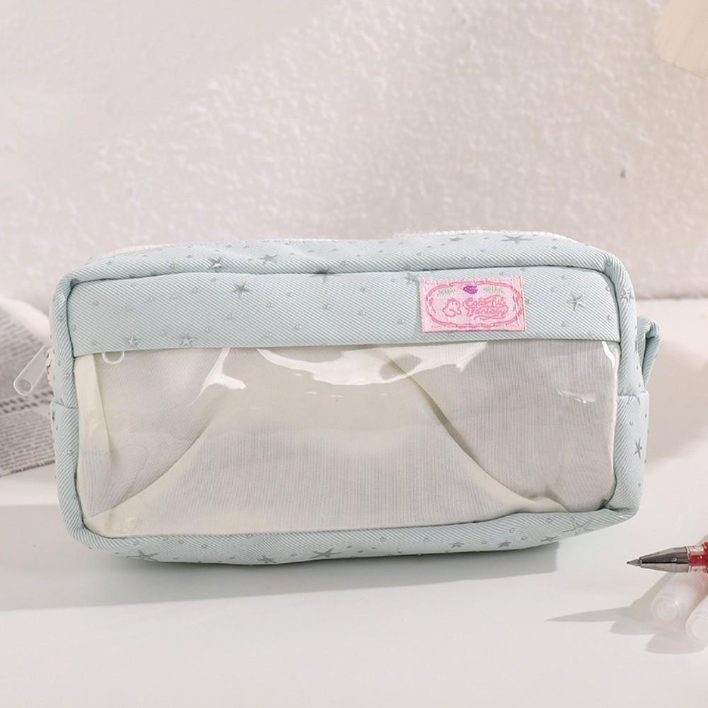 Large-capacity Pen Bag Star Print Pencil Pouch Portable Stationery Pouch  School Supplies