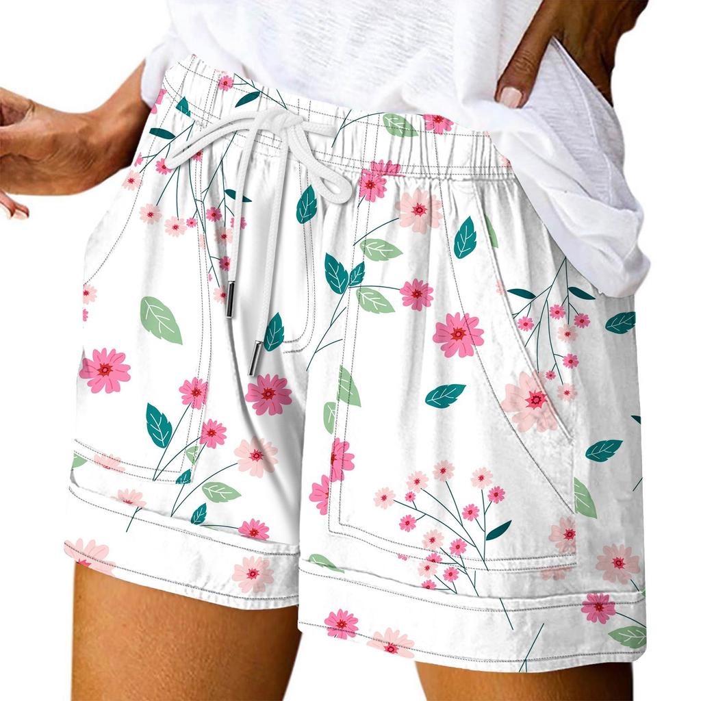 Женские повседневные летние эластичные пляжные шорты с принтом повседневные шорты