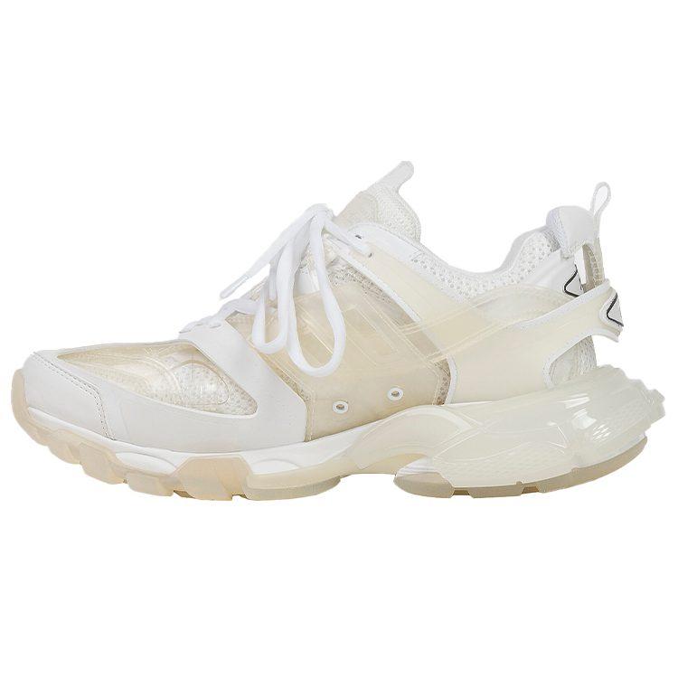 Balenciaga Кроссовки Track с прозрачной подошвой, низкие, из сетчатого нейлона, белые 647742W3BM19000