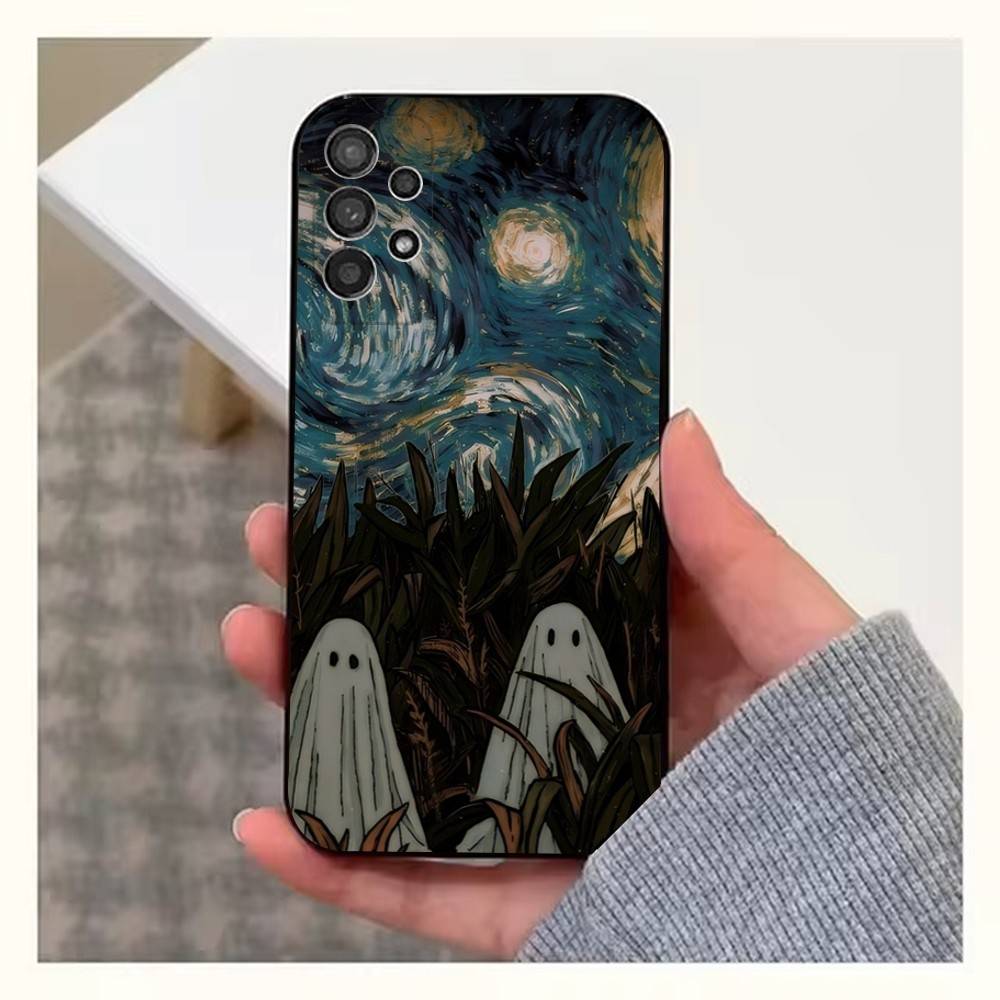 Милый чехол-призрак для Samsung S21, S9, S22, S25, S20, S10, Plus, Ultra, S24, S23, FE, Lite, Мягкий силикон, Черный