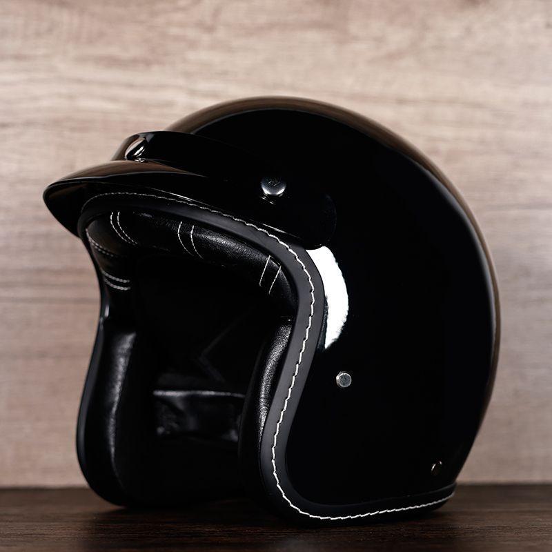 Retro Motorcycle Helmet Men's and Women's Electric Vehicle Scooter 3/4 Half Helmet
