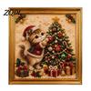 3D Cat Faux Pearl Craft Christmas Art Kit with Frame, Kitty Painting DIY Educational for Kids Kit, Bead Wall Adults, Handmade Home Holiday Decor