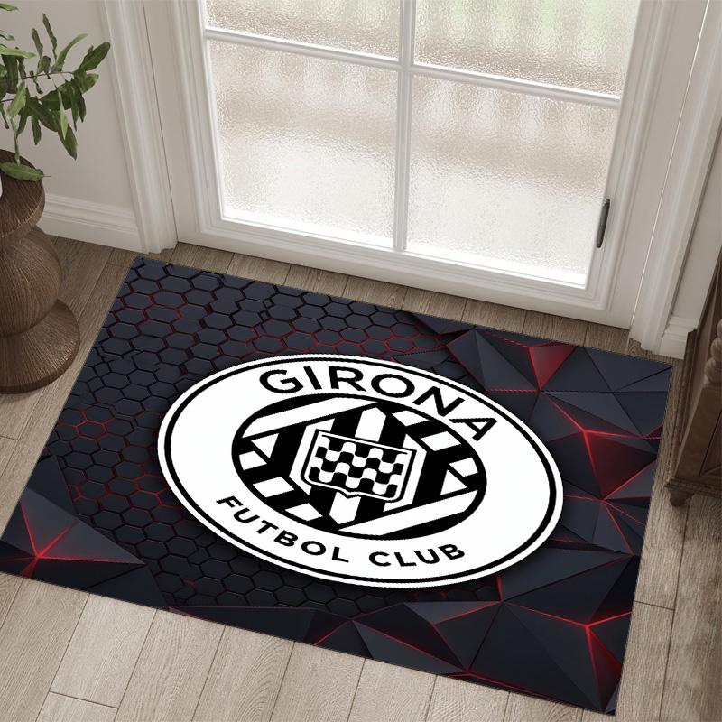 Дизайн Girona FC Кристальный Велюровый Ковер Уютный Не?Нескользящий ковер с принтом для спальни, гостиной, прихожей