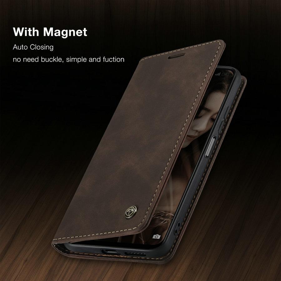 CaseMe Retro Magnetic Flip Wallet Case for Redmi A1/A1 Plus Luxury PU Leather Waterproof & Shockproof Mobile Phone Case