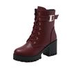 Fashion Winter New Women Boots Autumn Soft Leather High Heeled Short Boots Comfortable Waterproof Warm Plus Women Ankle Boots