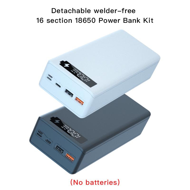 C16N съемный QC3.0 PD ЖК-дисплей DIY 16x18650 чехол для аккумулятора Power Bank Shell 5W/10W беспроводной зарядный бокс без аккумулятора