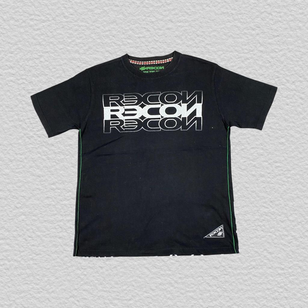 Винтажная графическая футболка RECON New York City, размер M, 90-е 2000-е Y2K, уличная одежда Recon NYC, черная футболка, японский рынок, одежда Hypebeast