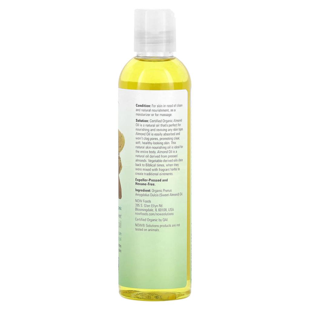 Solutions, Certified Organic Sweet Almond Oil, 237 Ml (8 Fl Oz)
