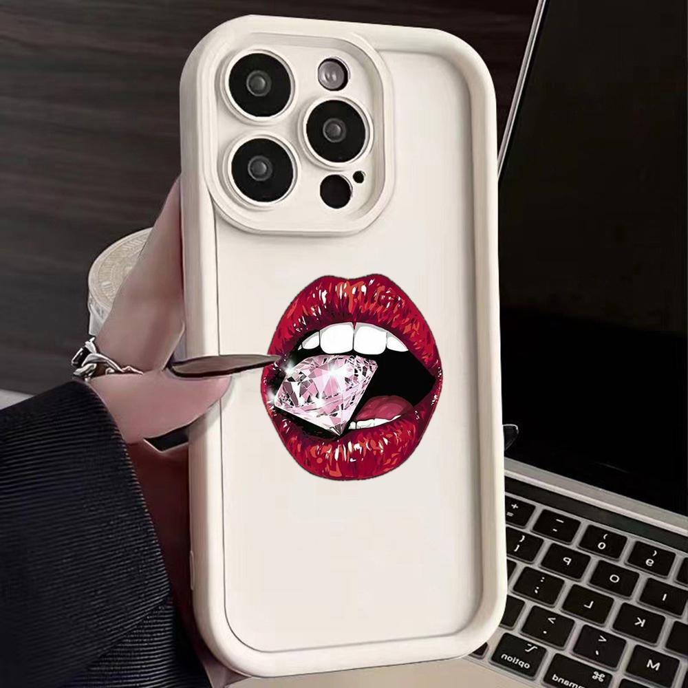 LZ20 Lips kiss design силиконовый чехол для телефона Infinix Smart 9 Hot 40i Tecno Camon 20 Pro Moto G22 G30 OnePlus Google Pixel 9 противоударный задний чехол