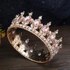 Круглая корона в стиле барокко, головной убор из сплава, корона на день рождения, церемония для взрослых 18 лет, корона королевы