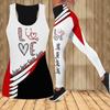 Love Flower Print Yoga Outfit for Women Fashion 3D Printed Workout Leggings Fitness Sports High Waist Casual Yoga Pants