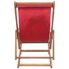 Folding Beach Chair Fabric and Solid Wood Red