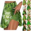 Женская ул.. Спортивные эластичные плиссированные теннисные юбки с принтом «День Святого Патрика», внутренние шорты для занятий йогой, эластичные спортивные шорты для гольфа