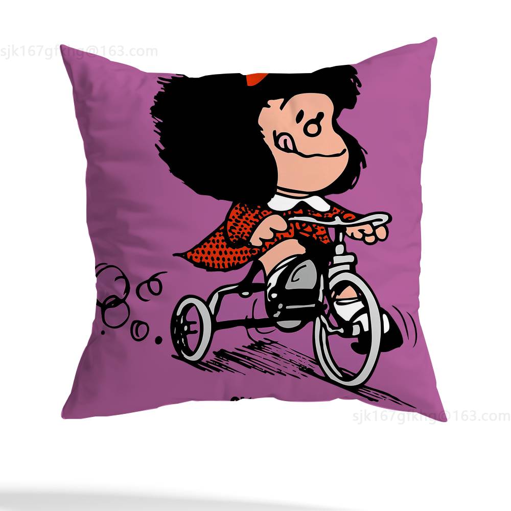 Cute M-Mafalda Pillow Case Pillow Case Living Room Sofa Cushion Cover Suitable For Home Bedroom Room Decoration