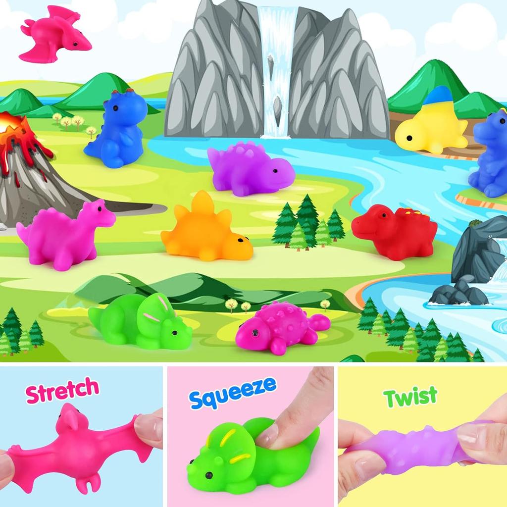 12/24 шт. Динозавры Kawaii Squishies Mochi Squishy Toys Игрушки для снятия стресса для детей Мальчики Девочки Животные Подарки на вечеринку Подарки на день рождения