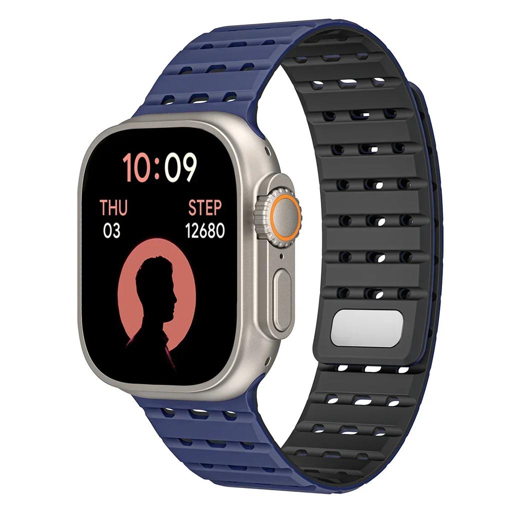 Силиконовый магнитный ремешок для Apple Watch 38 мм 40 41 42 44 45 49 46 мм спортивный дышащий браслет iWatch ultra3 s-11 10 9 8 7 6 5