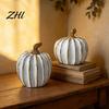 Halloween Display Props Fall Pumpkin Decor, White Gold Thanksgiving Decorative Pumpkin, Resin Pumpkins Holiday Gift for Home Figurine, Statues
