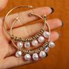 17KM Винтажные серьги с жемчугом большого размера для женщин и девочек Brinco, большие серьги-кольца, круглые серьги, массивные геометрические модные украшения