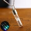 Creative Luminous Hourglass Wishing Bottle Pendant Necklace For Women