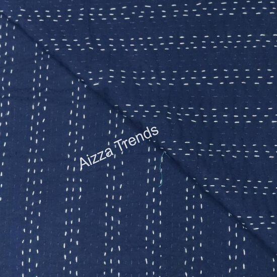 Aizza Trends Стеганое покрывало Канха из чистого хлопка ручной работы с принтом - Традиционный вид Покрывало Канха Гудри - Винтажное ручное шитье Гудри