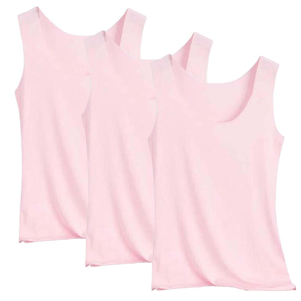 Women's Solid Color Tank Top Seamless Silk Undershirt Sleeveless Shirt
