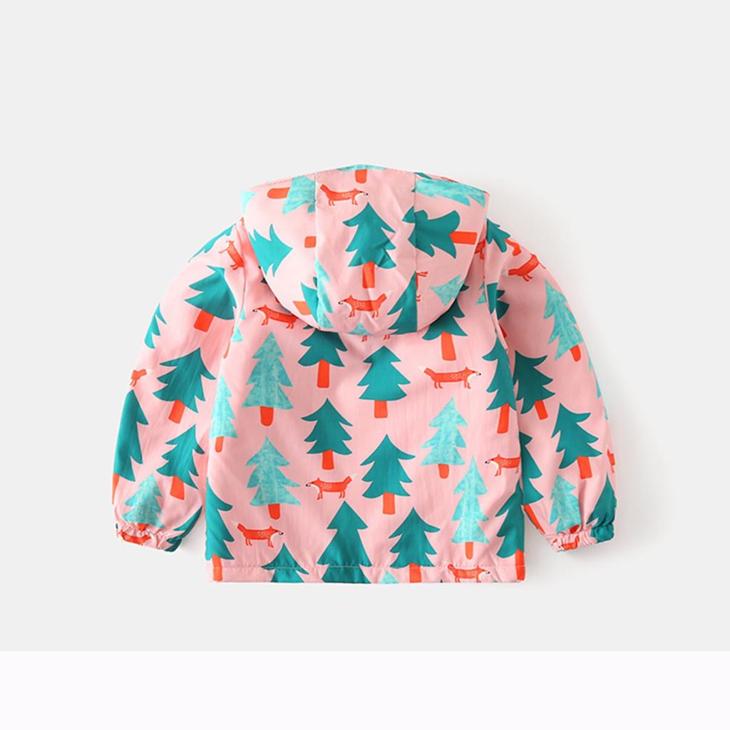 Детские пальто для девочек и мальчиков, ветровка, куртка с капюшоном, детское флисовое водонепроницаемое теплое пальто с милым принтом, верхняя одежда