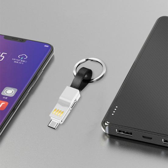 Магнитный брелок 3 в 1, кабель для зарядки данных Micro USB Type-C для iPhone Android