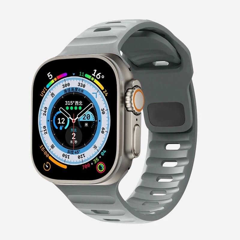 Модный силиконовый ремешок для Apple Watch Band Ultra 9 8 7 6 5 4 3 2 se 49 мм 44 мм 45 мм 42 мм 41 мм 42 мм 38 мм спортивный ремешок для часов Iwatch Serise браслет