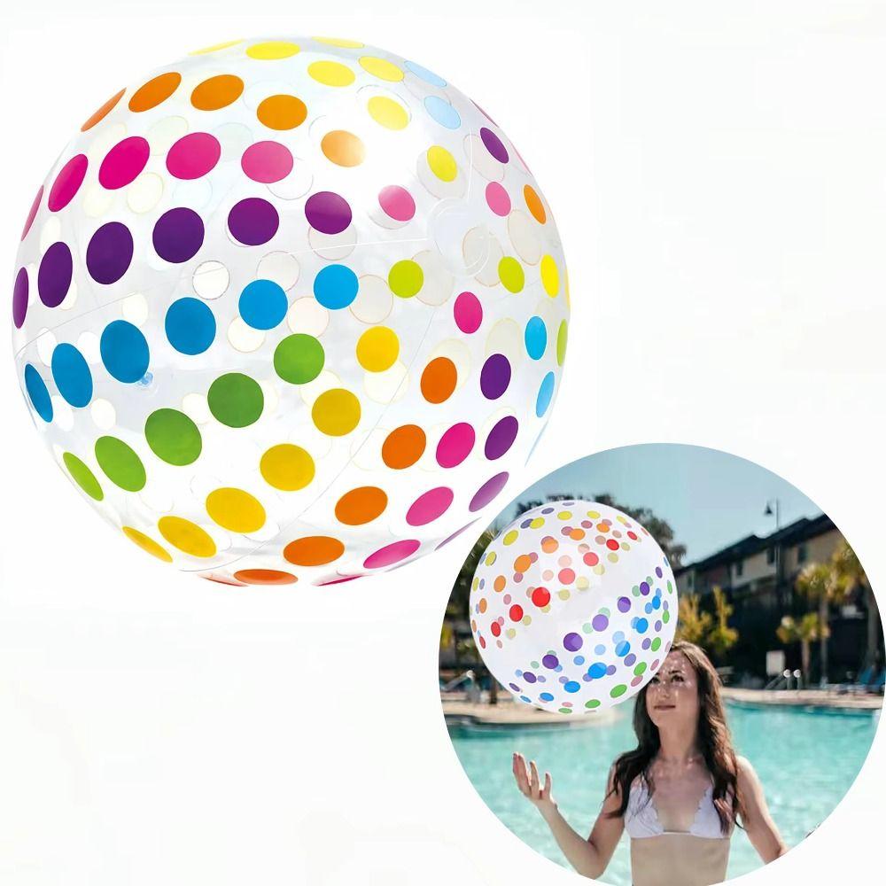 Transparent Stripe Inflatable Beach Balls Outdoor Beach Inflatable Toys PVC Pool Toy Summer Decor