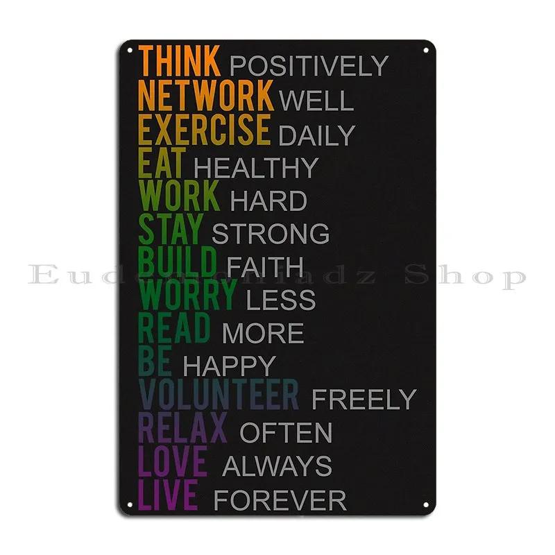 Think Positively Bodbeli Metal Plaque Cave Garage Designs Wall Printing Tin Sign Poster