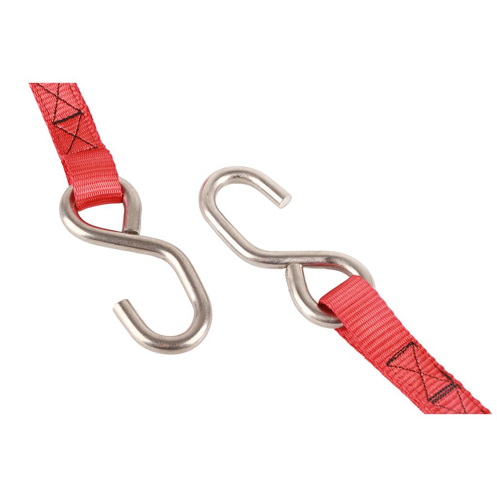 1in 25mm Ratchet Tie Down Straps Red Rust Proof Ratcheting Securing Straps for Vehicle Ship