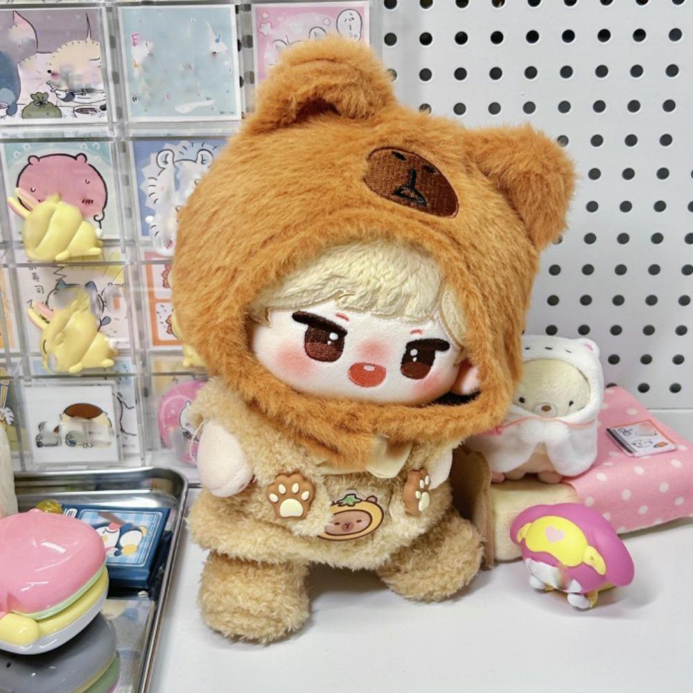 1 set Capybara Hat 20cm Cotton Doll Clothes Strap Pants Plush Doll Clothes  20cm Cotton Doll