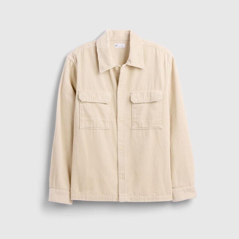 Gap Мужская вельветовая рубашка с длинным рукавом и нагрудным карманом