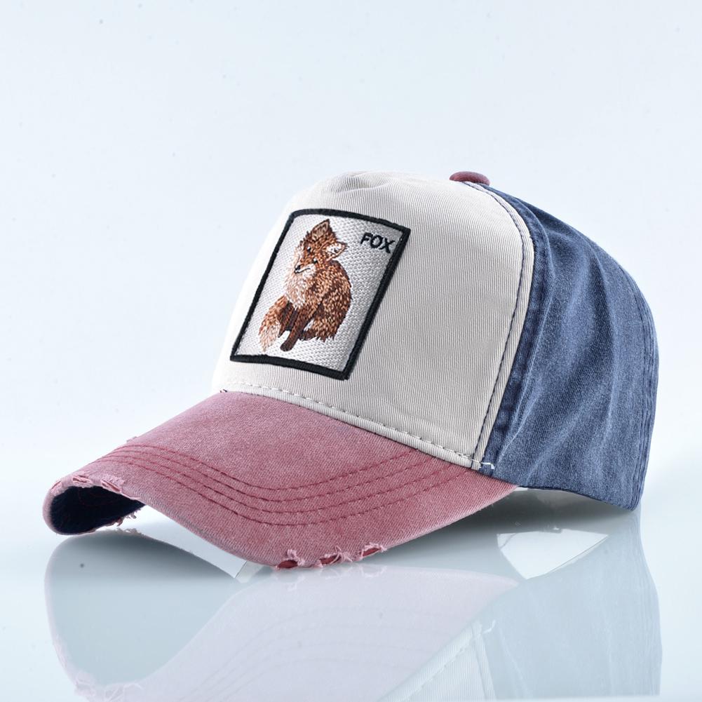 Snapback Папа Шляпы Мужская модная бейсболка с вышивкой лисы Женская уличная дышащая хлопковая кепка с козырьком