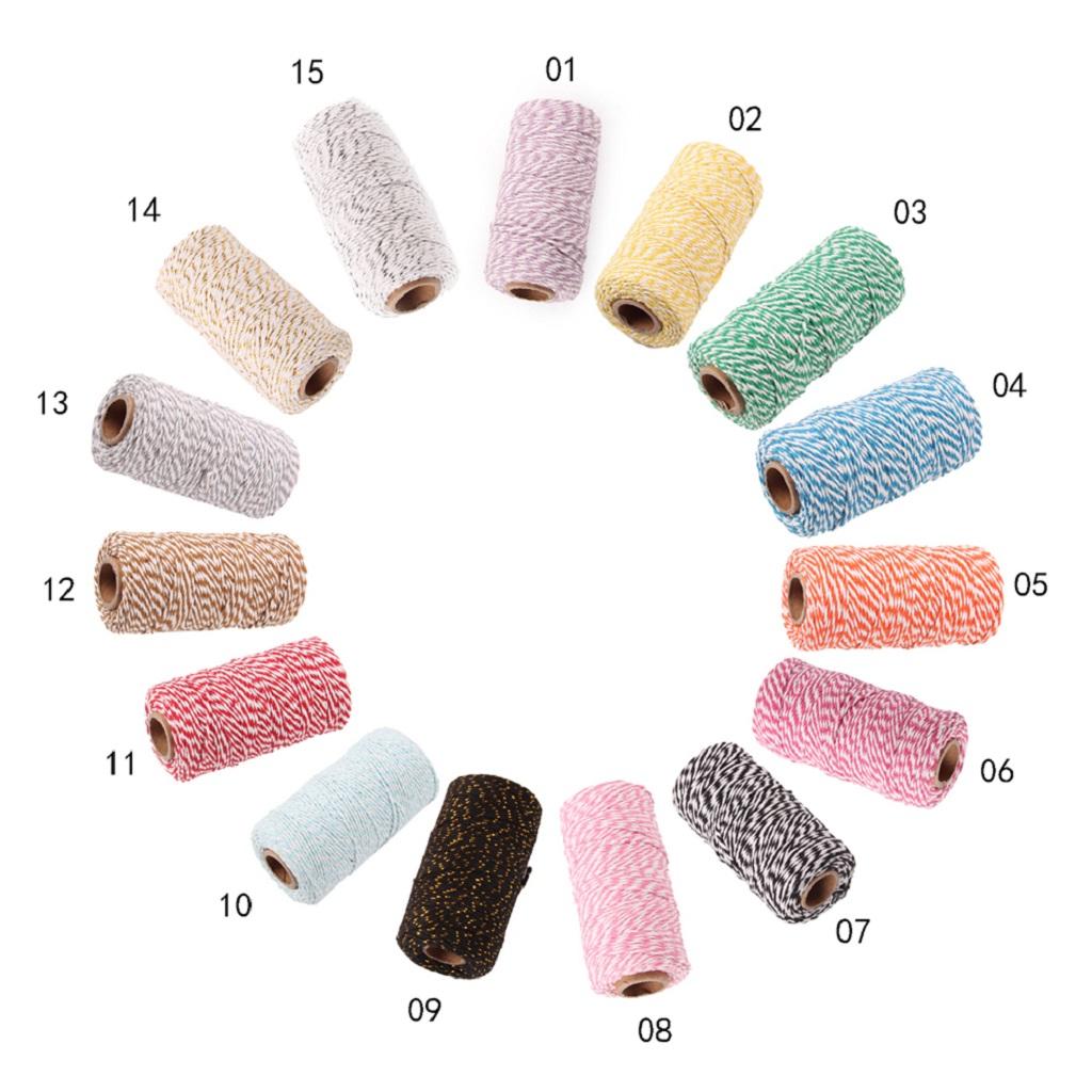 Хлопковая нить для рукоделия, двухцветная джутовая веревка, рождественская лента, прочный шнур для школы и садоводства