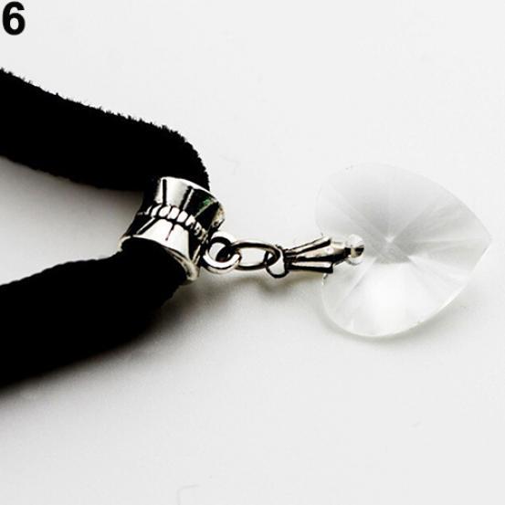 Женское ретро-готическое бархатное ожерелье-чокер с подвеской в виде сердца со стразами MIT