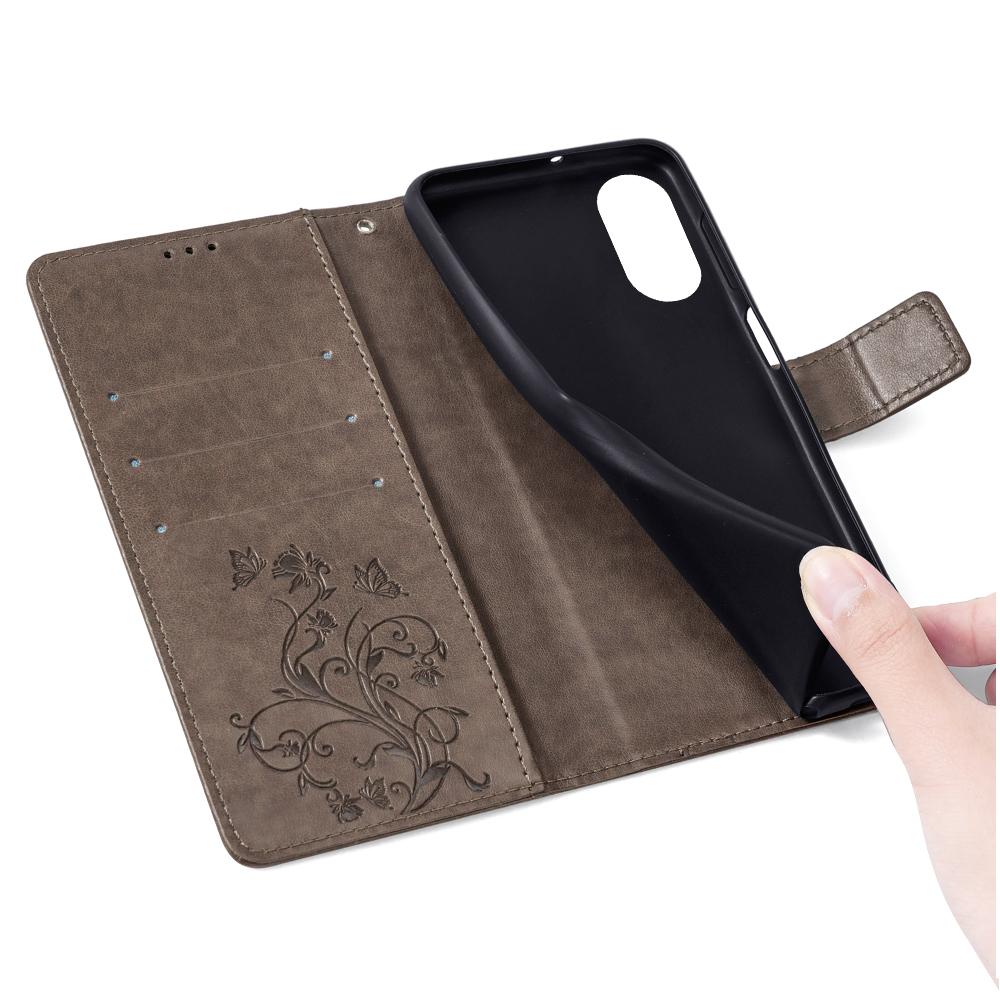 Для Honor 90 Чехол Бабочка Цветок PU Кожа Подставка Чехол для Телефона с Ремешком на Запястье Отделения для Карт